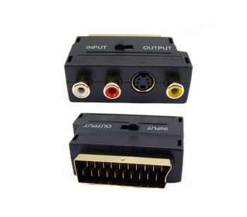 20 Pins Scart Aρσενικό σε 3 RCA 4 Pin S-Video Μετατροπέας