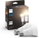 Philips Hue White E27 LED Bulbs Pack of 2 (800 lm) Smart Light Control via Voice and App