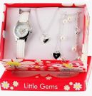 Ravel 'Little Gems' Heart Watch and Silver Plated Jewellery Set (R2226)